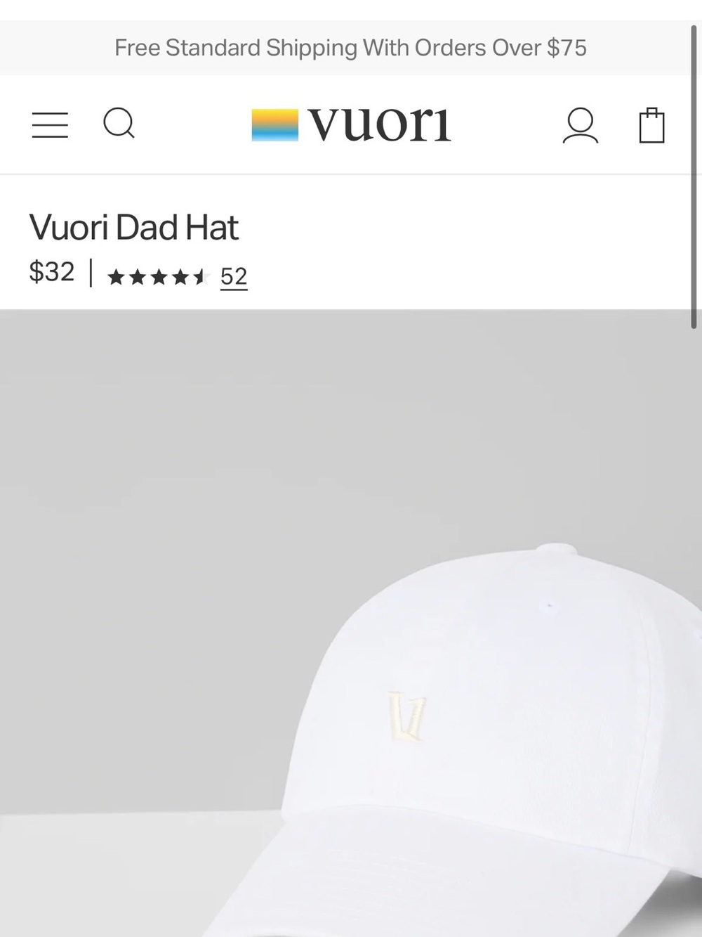 Vuori White Logo Dad Hat